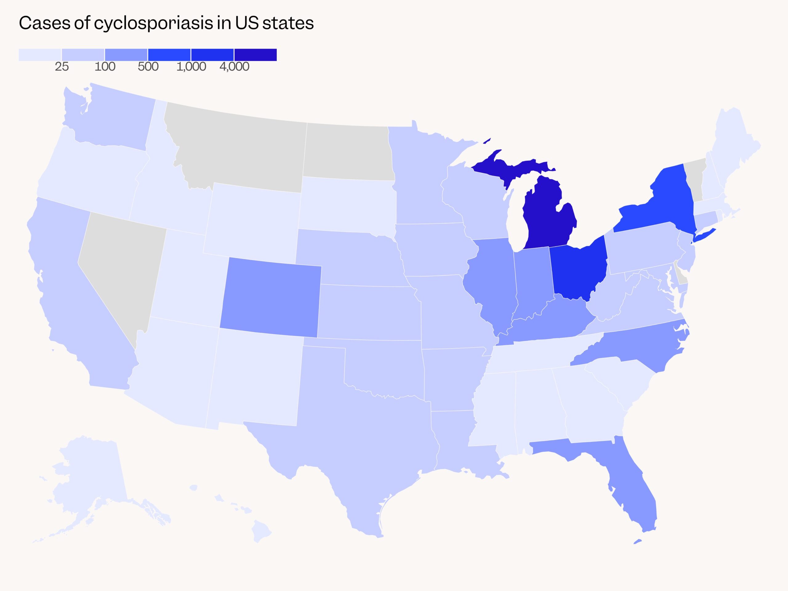Cyclospora-járvány az USA-ban: térkép mutatja a gócpontokat